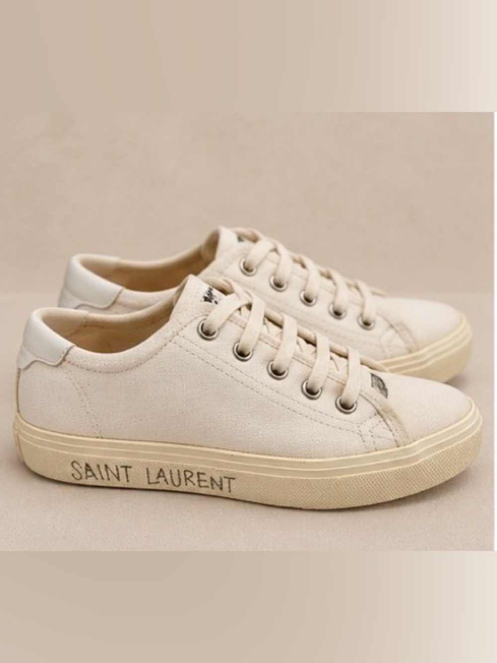Saint Laurent Canvas Low-Top Sneakers - Size 7 (37)